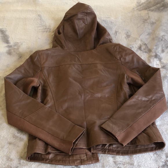 Hinge 100% Leather Women’s Hooded Jacket - Picture 7 of 11